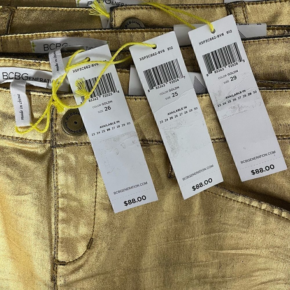 BCBG “ Joey” Gold Foil Mini Skirt - Picture 4 of 4